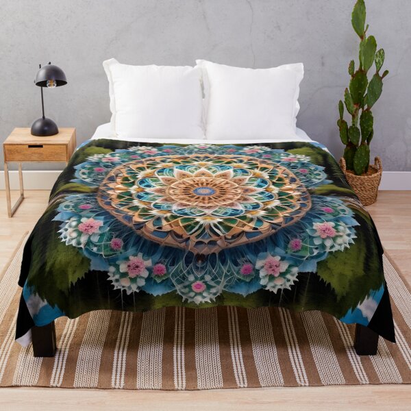 Item preview, Floral Mandala Over Serene Waters designed and sold by Campbell Gallery.