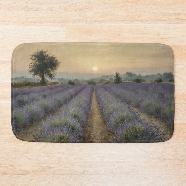 Item preview, Lavender Fields at Sunrise – French Countryside Painting designed and sold by CARRAANN.