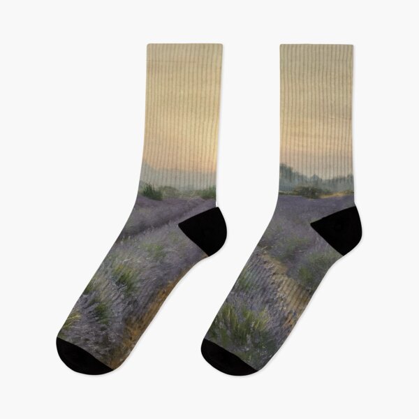 Item preview, Lavender Fields at Sunrise – French Countryside Painting designed and sold by CARRAANN.