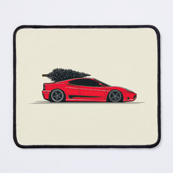 Item preview, Vintage Red Ferrari 360 Christmas Tree illustration designed and sold by blackdogshop.