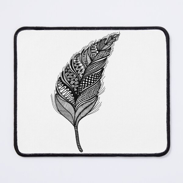 Item preview, Black and White Zentangle Feather | Intricate Boho Line Art Design designed and sold by PnrArtDesign.