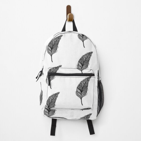 Item preview, Black and White Zentangle Feather | Intricate Boho Line Art Design designed and sold by PnrArtDesign.