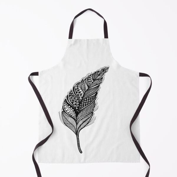 Item preview, Black and White Zentangle Feather | Intricate Boho Line Art Design designed and sold by PnrArtDesign.
