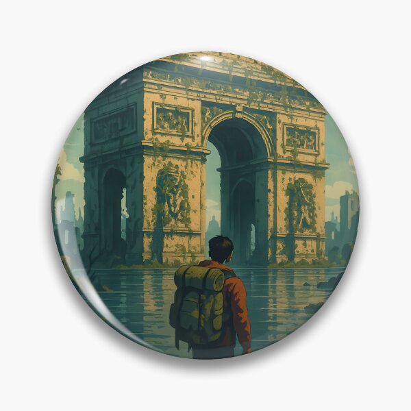 Item preview, THE FLOODLAND CHRONICLES - PARIS - Arc de Triomphe I Post-Apocalyptic Travel Poster designed and sold by Earth Celebration Designs.