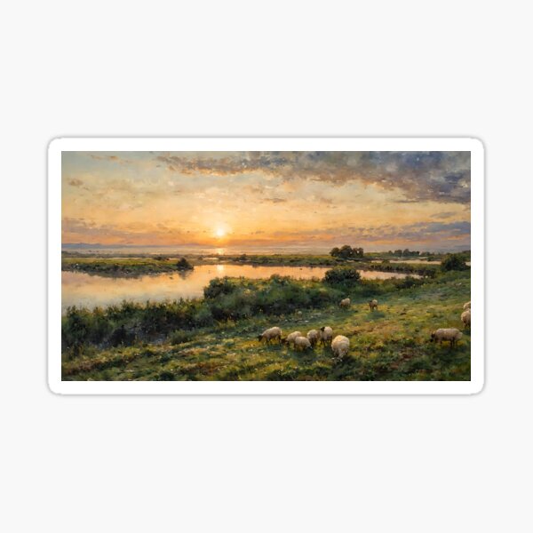 Item preview, Flock of sheep in front of an East Frisian polder designed and sold by sid1802.