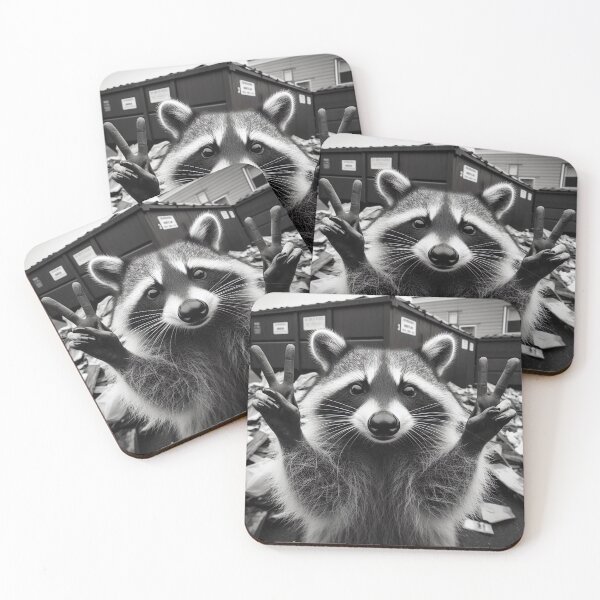 Item preview, Funny Trash Panda Peace Sign - Cool Raccoon Art designed and sold by Aredbox.