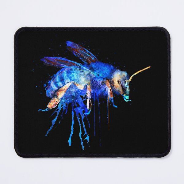 Item preview, Neon Blue Bee – Abstract on Black designed and sold by caracatita75.