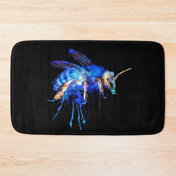Item preview, Neon Blue Bee – Abstract on Black designed and sold by caracatita75.