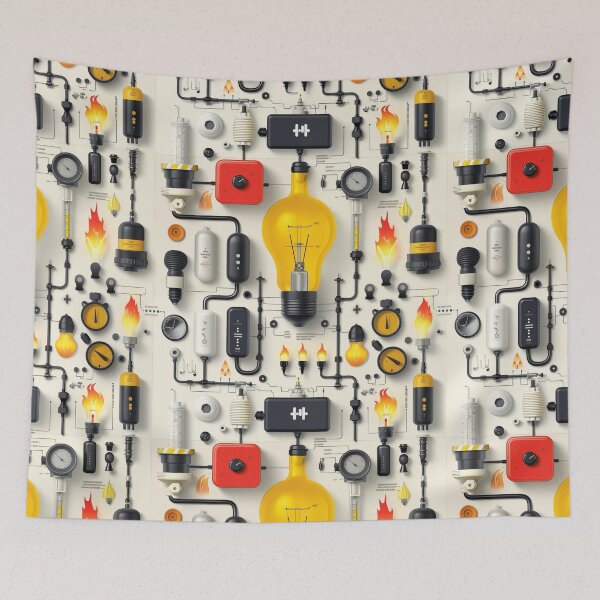 Item preview, Invention Sparks – Retro Tech Schematic Design designed and sold by Skolyak.