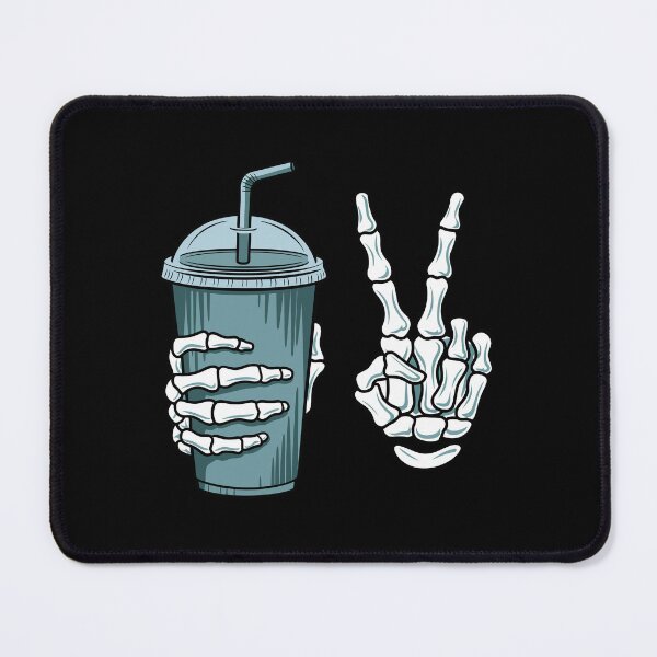 Item preview, skeleton hand peace sign and coffee designed and sold by jkrphoto.