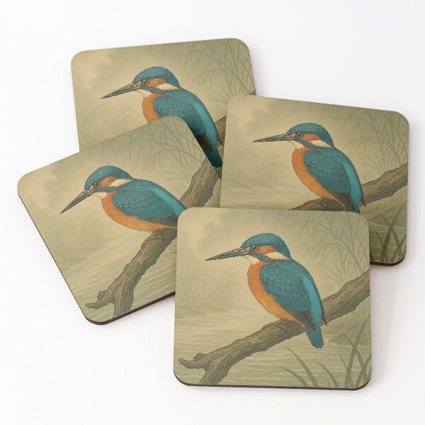 Item preview, Kingfisher Above Still Water – Japanese Woodblock Style designed and sold by TidalEchoes.