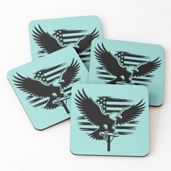 Item preview, Bald Eagle on Utility Pole Silhouette Art designed and sold by theartfulaspie.