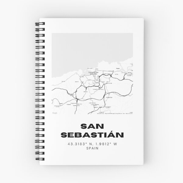 Item preview, San Sebastián Spain Map Print – Minimalist Black and White designed and sold by RM-Journey.