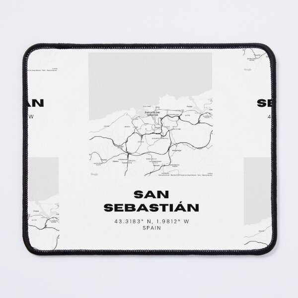 Item preview, San Sebastián Spain Map Print – Minimalist Black and White designed and sold by RM-Journey.