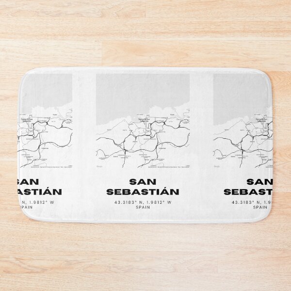 Item preview, San Sebastián Spain Map Print – Minimalist Black and White designed and sold by RM-Journey.