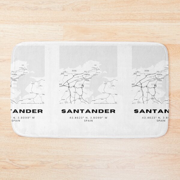 Item preview, Santander Spain Minimalist Black & White City Map designed and sold by RM-Journey.