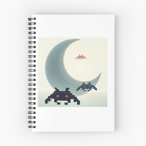 Item preview, Space invaders and moon designed and sold by KetiaArtWorld.