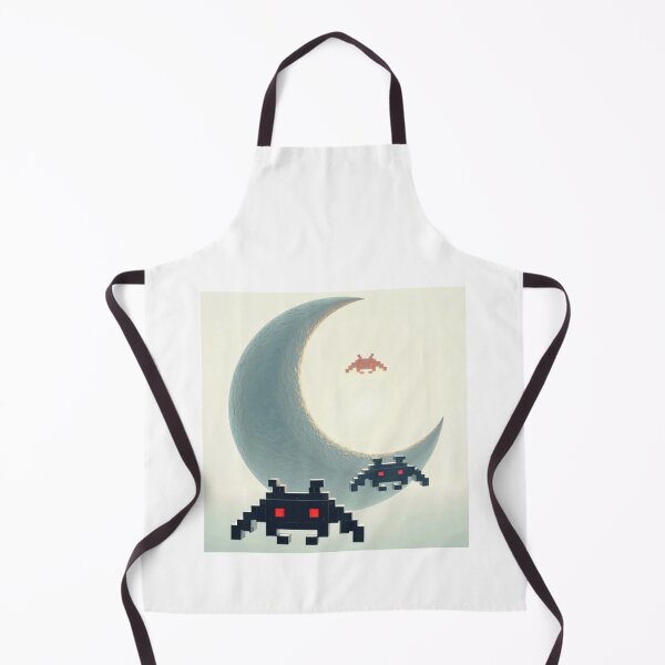 Item preview, Space invaders and moon designed and sold by KetiaArtWorld.