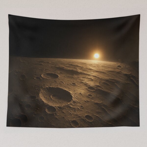 Item preview, Mercury Planet Surface – Warm Grey Cratered Landscape Illustration designed and sold by PrometheusStyle.