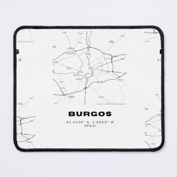 Item preview, Burgos Spain Black and White Minimal Map Poster designed and sold by RM-Journey.
