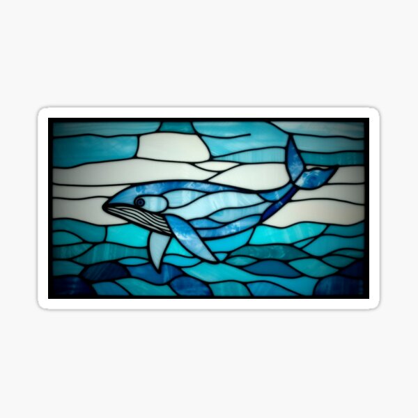 Artikel-Vorschau von Blauwal aus Buntglas, designt und verkauft von MWEXPRESSIONS.