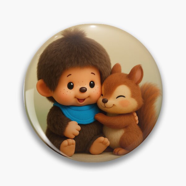 Aperçu de l'œuvre Le câlin de l'écureuil de Monchhichi créée et vendue par fuzzy hug.