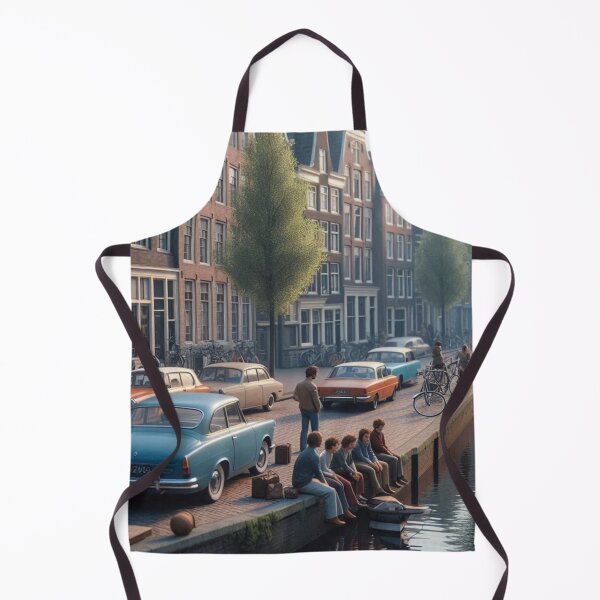 Item preview, Retro 1970s Amsterdam – AI Artwork Colorful Streetside Café Scene for City Lovers, Travelers, and Vintage Enthusiasts designed and sold by knalpot-design.