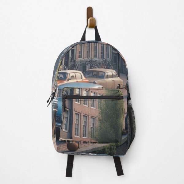 Item preview, Retro 1970s Amsterdam – AI Artwork Colorful Streetside Café Scene for City Lovers, Travelers, and Vintage Enthusiasts designed and sold by knalpot-design.