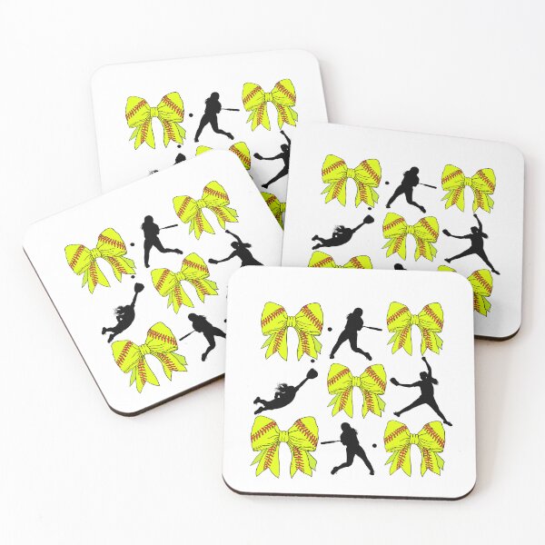 Item preview, Softball Bows & Players | Cute Yellow Softball Pattern Design  designed and sold by Designmypaige.