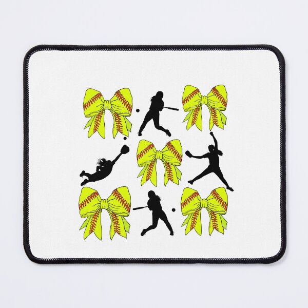 Item preview, Softball Bows & Players | Cute Yellow Softball Pattern Design  designed and sold by Designmypaige.