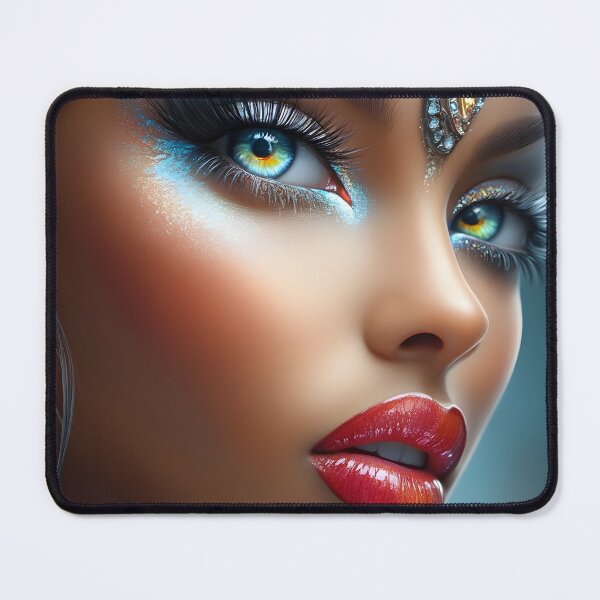 Item preview, Colorful artistic portrait with captivating eyes visible designed and sold by Artessie.