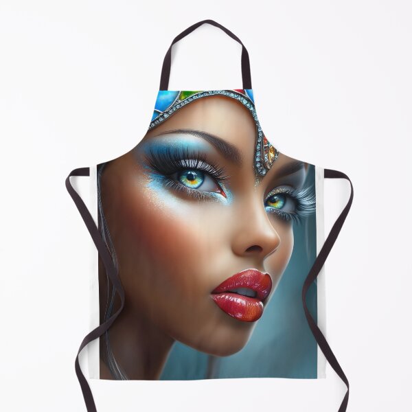 Item preview, Colorful artistic portrait with captivating eyes visible designed and sold by Artessie.