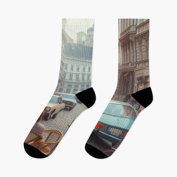 Item preview, Retro 1970s Vienna – AI Artwork Colorful Streetside Café Scene for City Lovers, Travelers, and Vintage Enthusiasts designed and sold by knalpot-design.