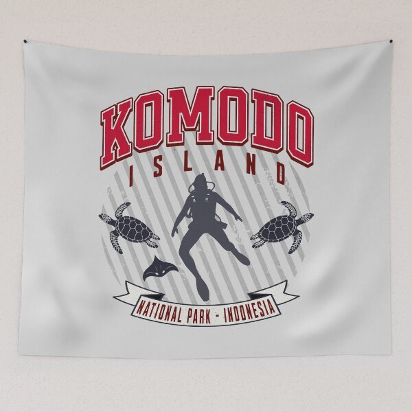 Item preview, Komodo Island - Diving With Turtles designed and sold by Place-Heritages.