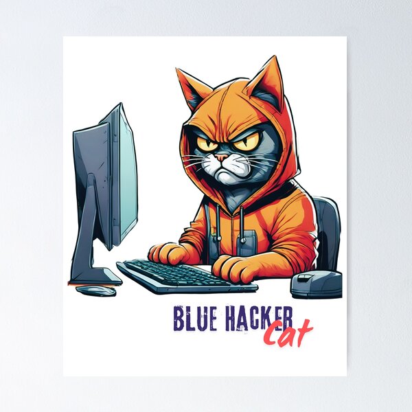 Artikel-Vorschau von Blaue Hackerkatze, designt und verkauft von SwachaDesign.