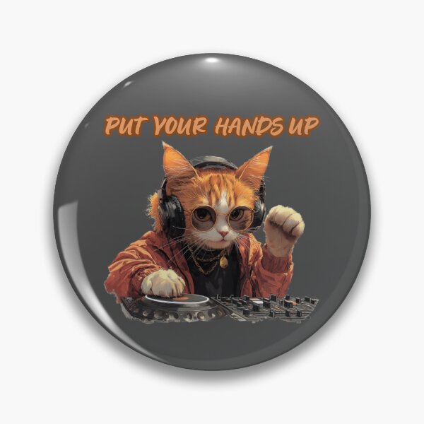 Item preview, Put Your Hands Up DJ Cat Shirt, Funny Cat Shirt designed and sold by Sleepy Cat Design.