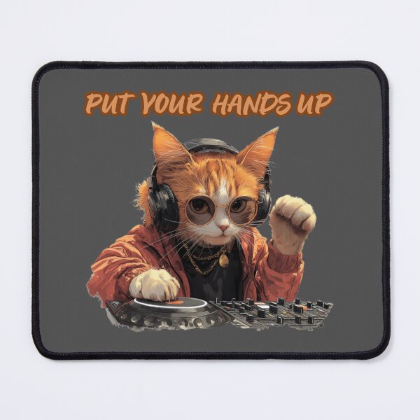 Item preview, Put Your Hands Up DJ Cat Shirt, Funny Cat Shirt designed and sold by Sleepy Cat Design.