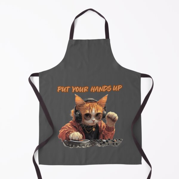 Item preview, Put Your Hands Up DJ Cat Shirt, Funny Cat Shirt designed and sold by Sleepy Cat Design.