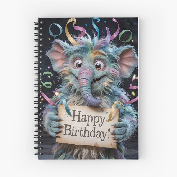 Item preview, Bestia de cumpleaños esponjosa designed and sold by MonsterCards.