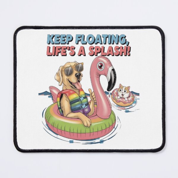Item preview, Keep Floating – Retro Golden Retriever Pool Vibes designed and sold by Petpixy.