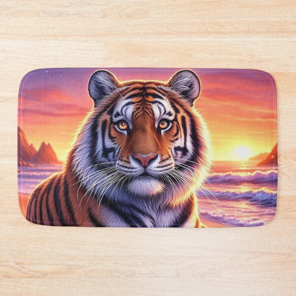 Item preview, Tiger at the Beach During Sunset designed and sold by nikkolaus.
