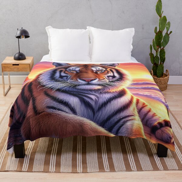 Item preview, Tiger at the Beach During Sunset designed and sold by nikkolaus.