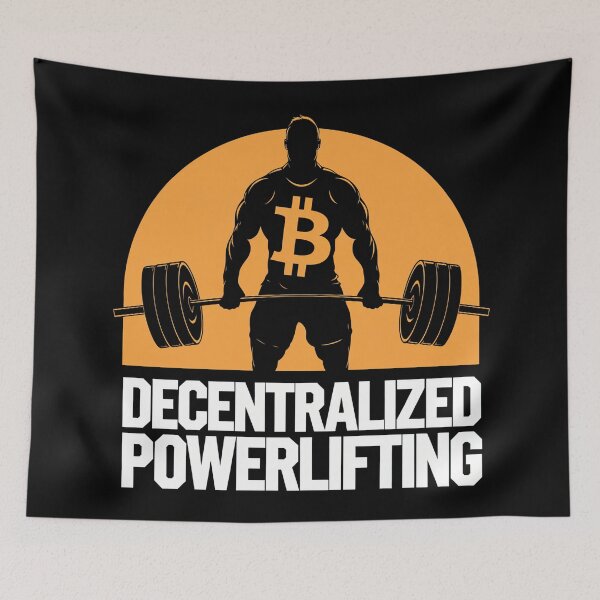 Item preview, Decentralized powerlifting, bitcoin crypto fitness designed and sold by NoetherSym.
