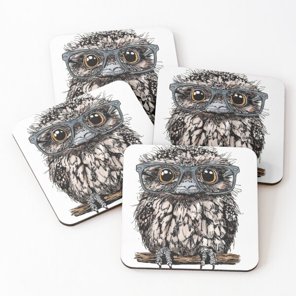 Item preview, Tawny Frogmouth in Glasses designed and sold by Scribbles & Doodles by Jinx.