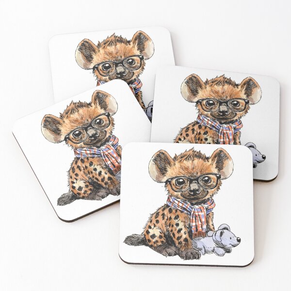 Item preview, Hyena Puppy in Glasses designed and sold by Scribbles & Doodles by Jinx.