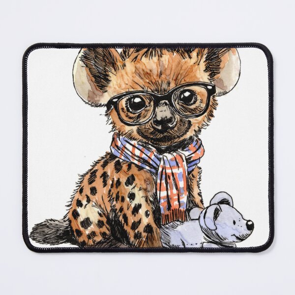 Item preview, Hyena Puppy in Glasses designed and sold by Scribbles & Doodles by Jinx.