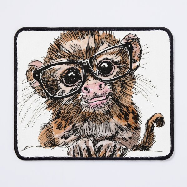Item preview, Baby Tamarin in Glasses designed and sold by Scribbles & Doodles by Jinx.