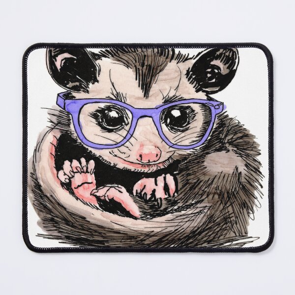 Item preview, Possum in Glasses designed and sold by Scribbles & Doodles by Jinx.