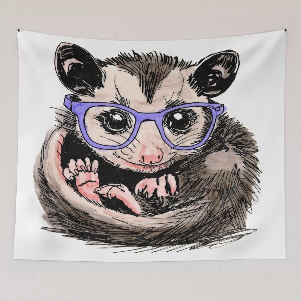Item preview, Possum in Glasses designed and sold by Scribbles & Doodles by Jinx.