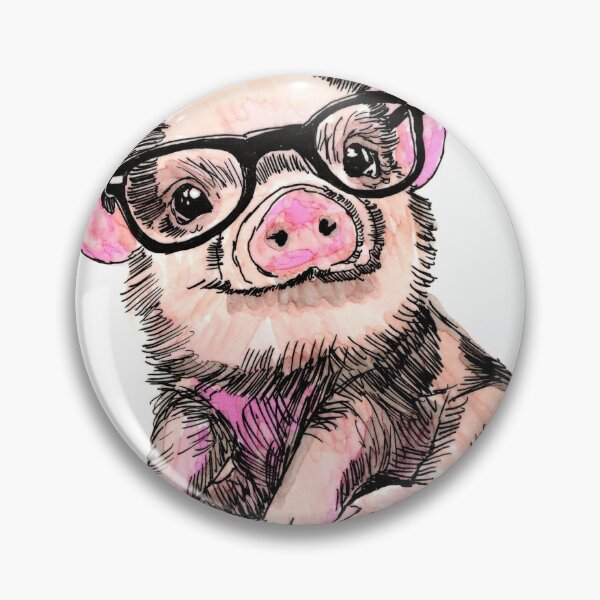 Item preview, Piglet in Glasses designed and sold by Scribbles & Doodles by Jinx.